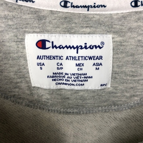 Champion Lifestyle Campus French Terry Sweatshirt Size Medium Gray Pastel Stripe - Picture 6 of 8